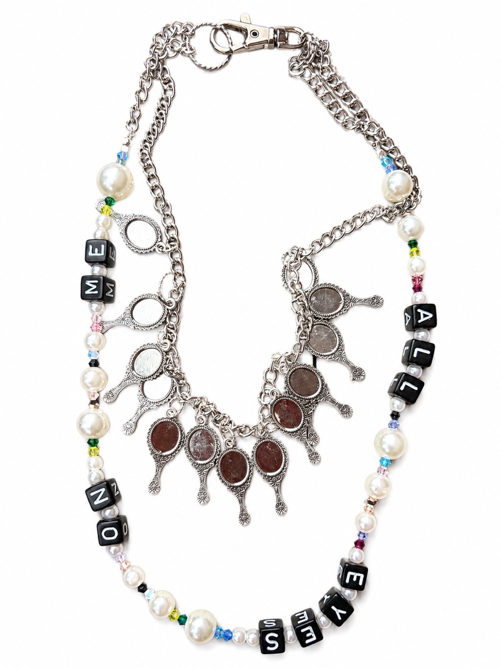 Relic Theory "All Eyes On Me"Pearl Charm Statement Necklace